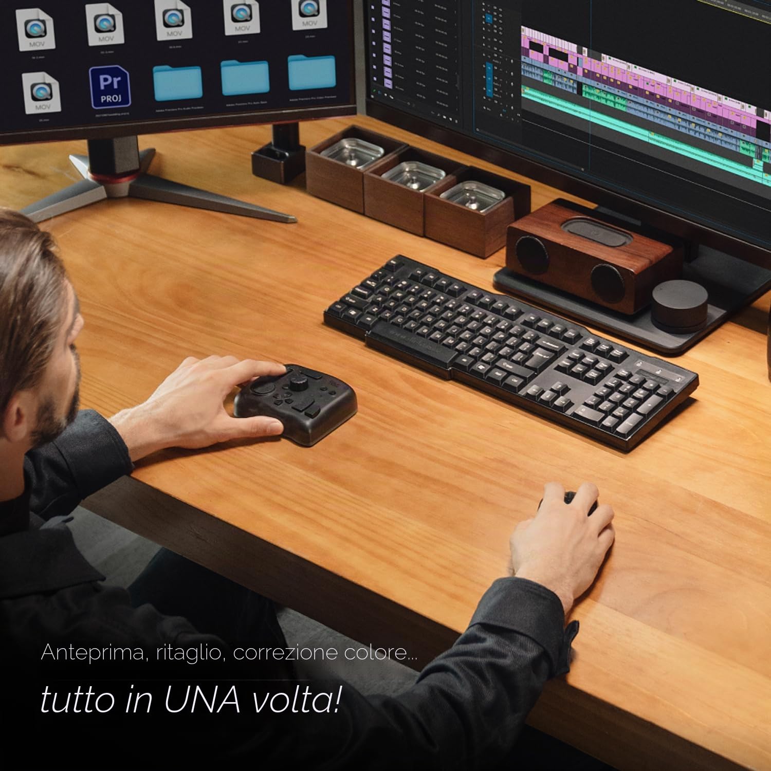 TOUR BOX Elite, Controller per Video Editing Fotografico, Bluetooth Tastiera di Scelta Rapida Personalizzata, Console Creativa per Photoshop Lightroom Premiere, Twavoletta da Disegno Windows Mac PC