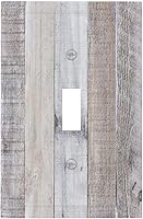 Vista 293 de Placa de pared dúplex de receptáculo de dispositivo de 1 gang de madera envejecida blanca gris con veta de tablón, cubierta de enchufe eléctrico