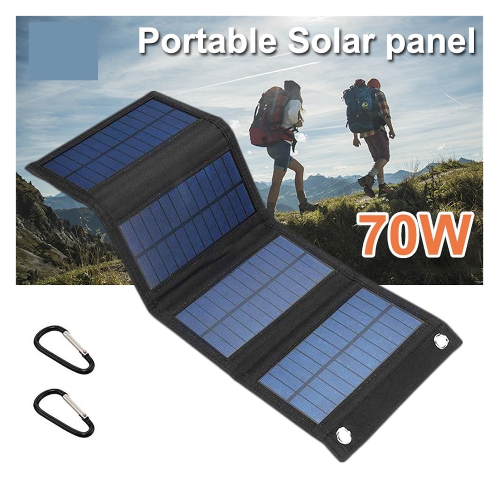 Panneaux solaires Pliables extérieurs Cellule USB Chargeur de Batterie Solaire Portable for Smartphone for Tourisme Camping randonnée téléphone énergie(440mmx165mm-Camoufla)