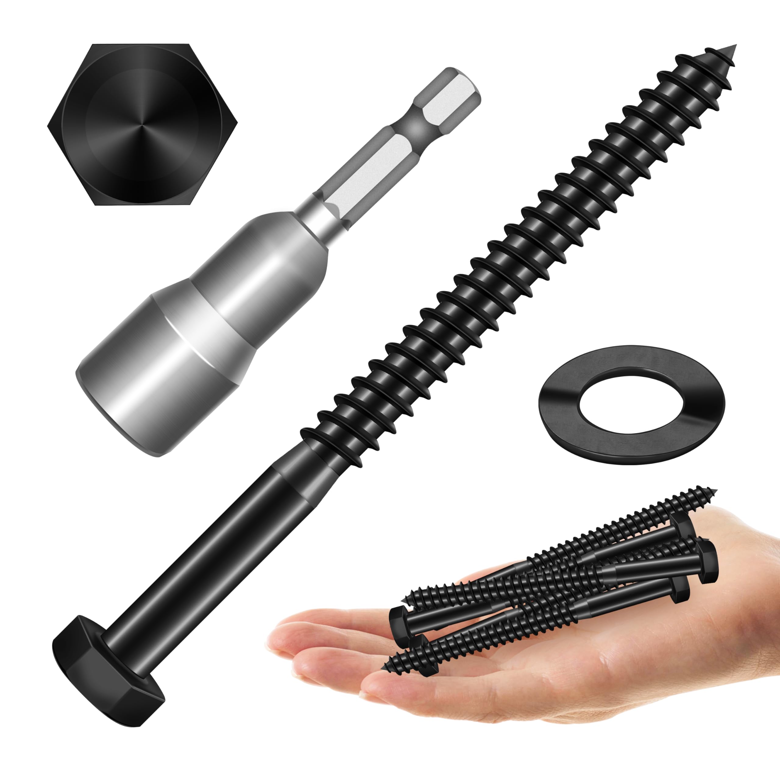 Stainless Steel Lag Screws - 20 Sets, Heavy Duty -30