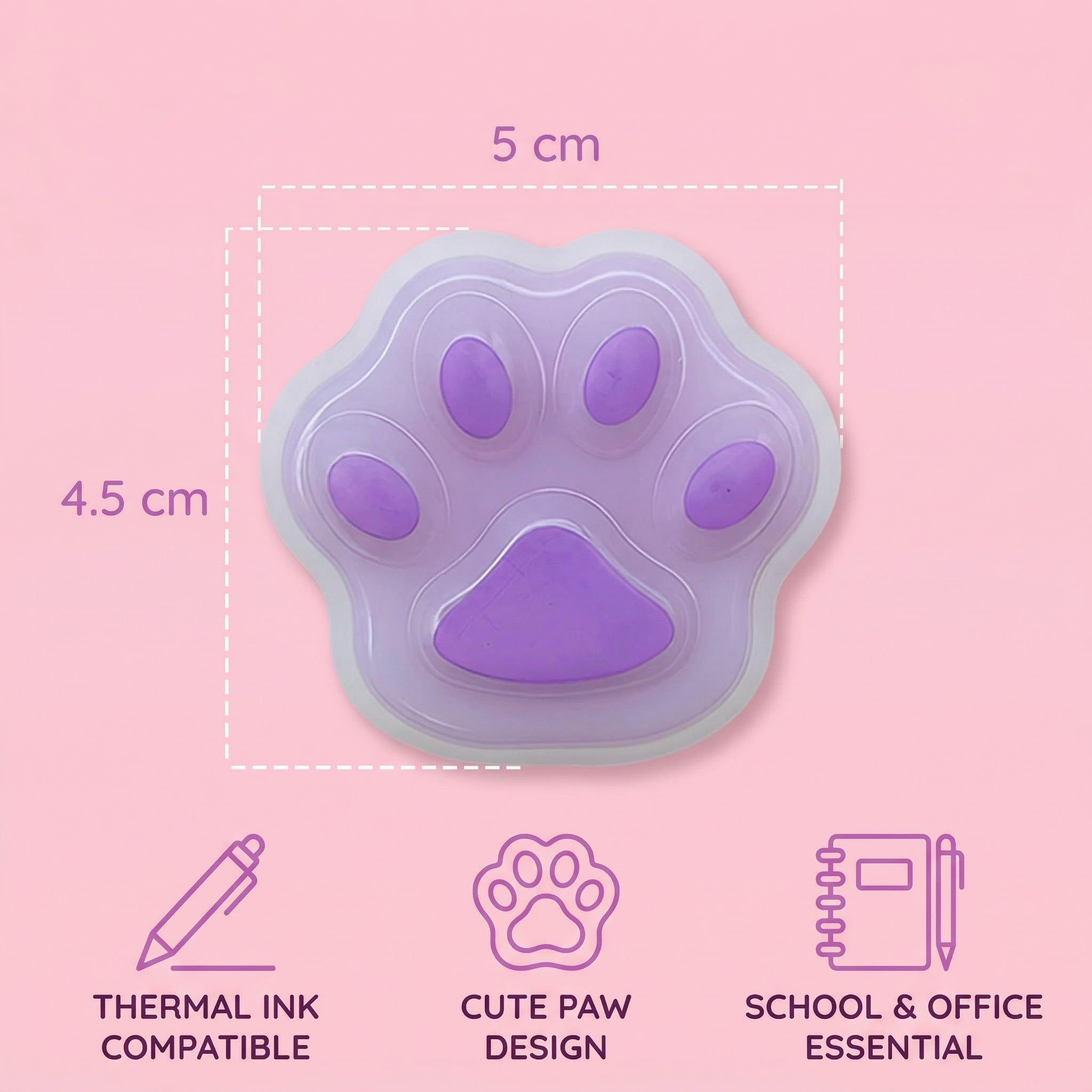 3 Piezas Gomas de Borrar con Forma de Patitas de Gato - Borrador para Bolígrafo de Gel y Borrador de Silicona para Tinta Térmica - Diseño Adorable para Material de Oficina