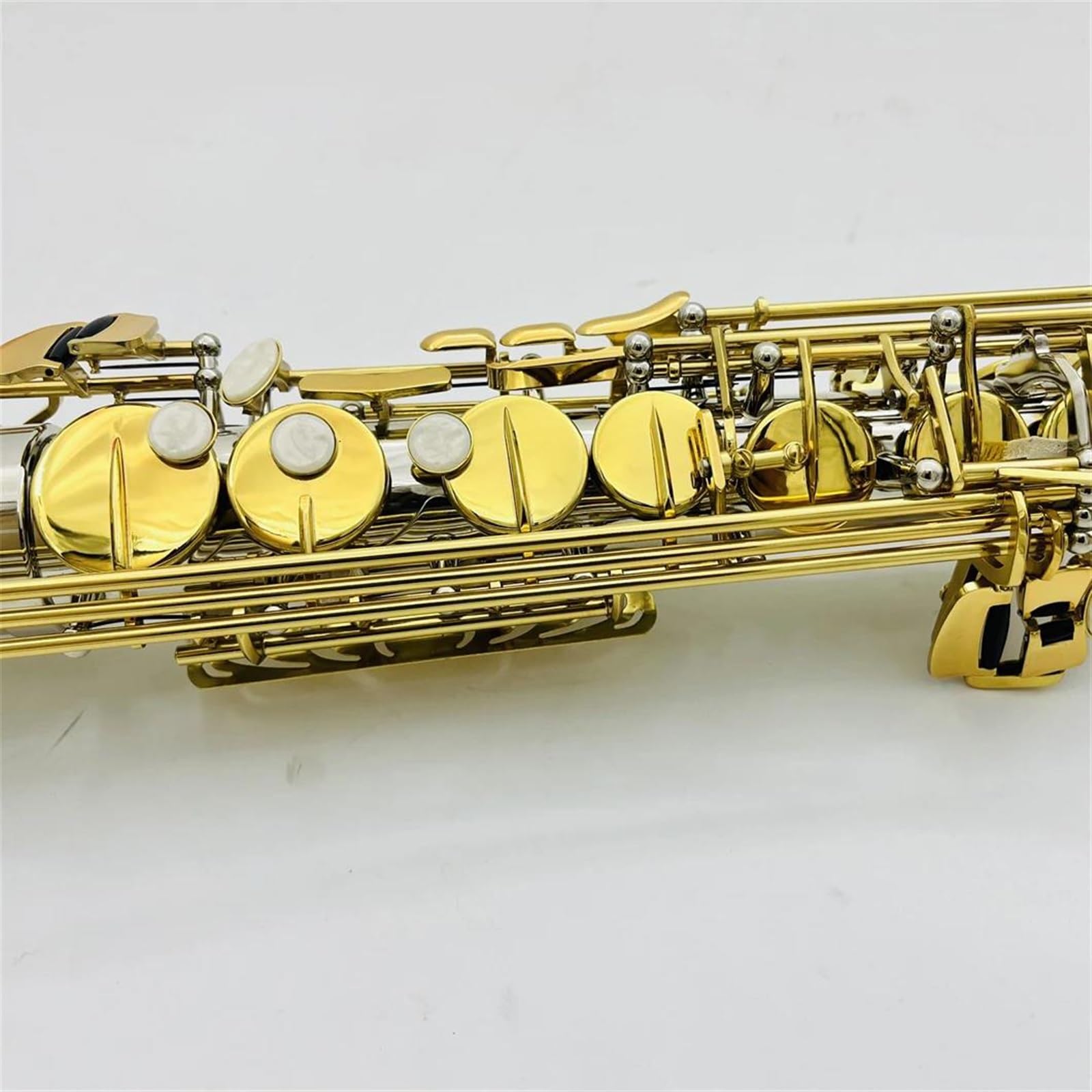 Saksofon Saksofon Altowy Z Prostą Rurką Eb Tune Mosiężne Klawisze Profesjonalne Instrumenty Do Gry Z Akcesoriami Saksofonowymi (Color : High-end bag)
