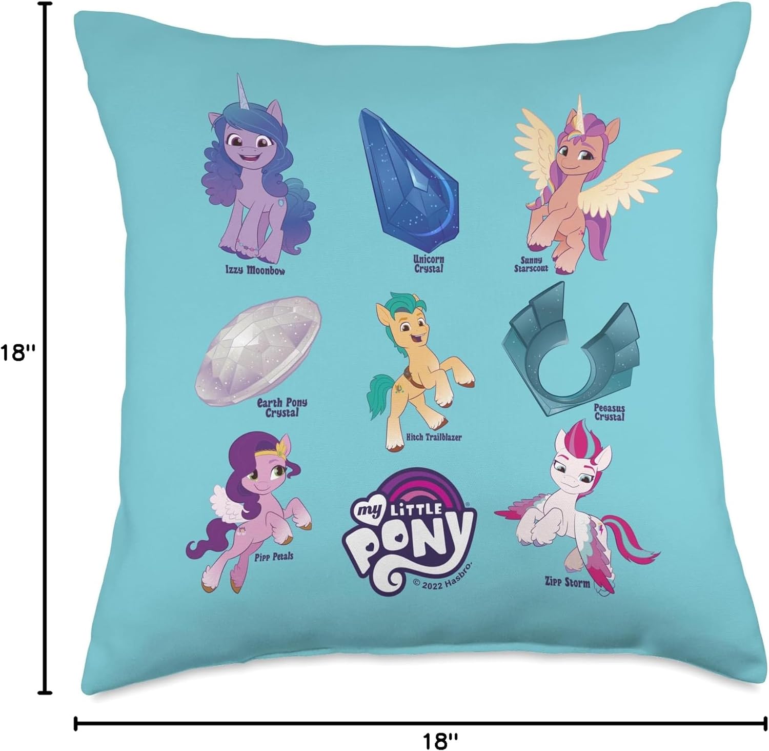 My Little Pony: A New Generation Textbook Crystals Group Throw Pillow