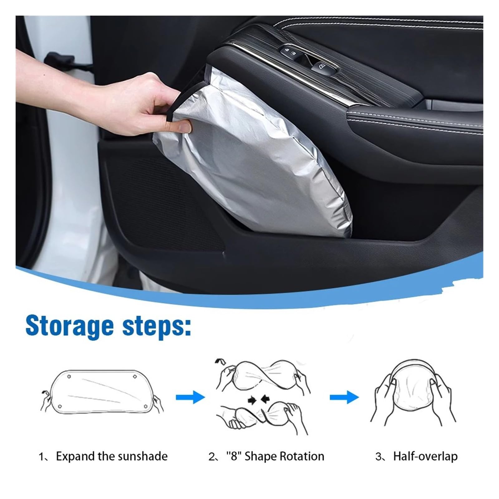 Visiera Tetto Parasole Parabrezza Parasole Visiera Protettiva Pieghevole Blocchi Raggi UV Mantieni La Tua Auto Più Fresca Per MG 4 EV Per MG4 2022 2023 2024 Tendine Parasole
