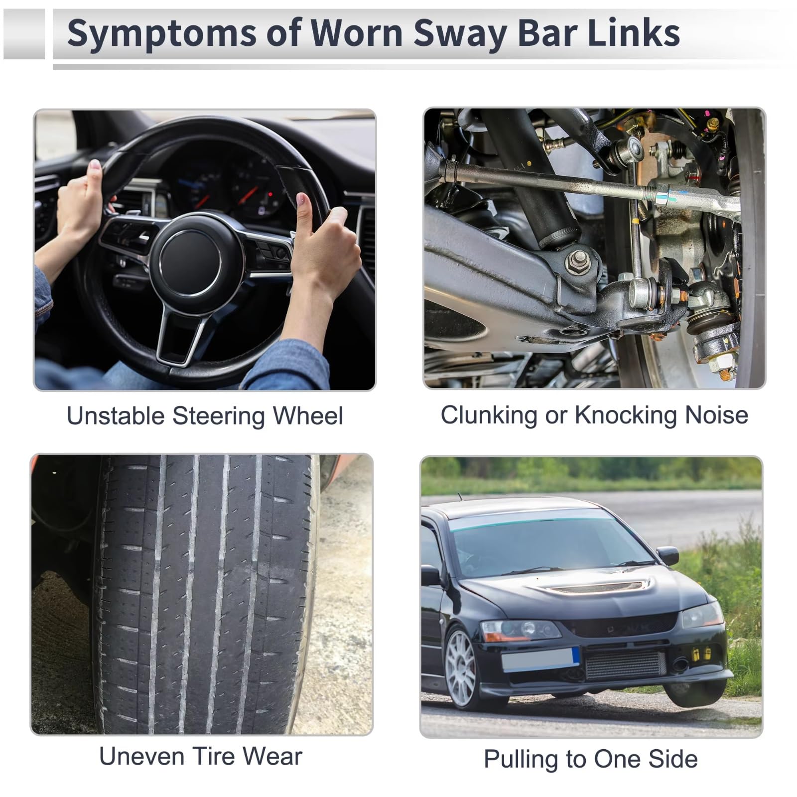 Bieletas de Barra estabilizadora Delantera K750554 compatibles con Focus 2012-2018, Escape 2013-2015 y C-MAX 2013, 2014, 2015, 2016, 2017 y 2018.