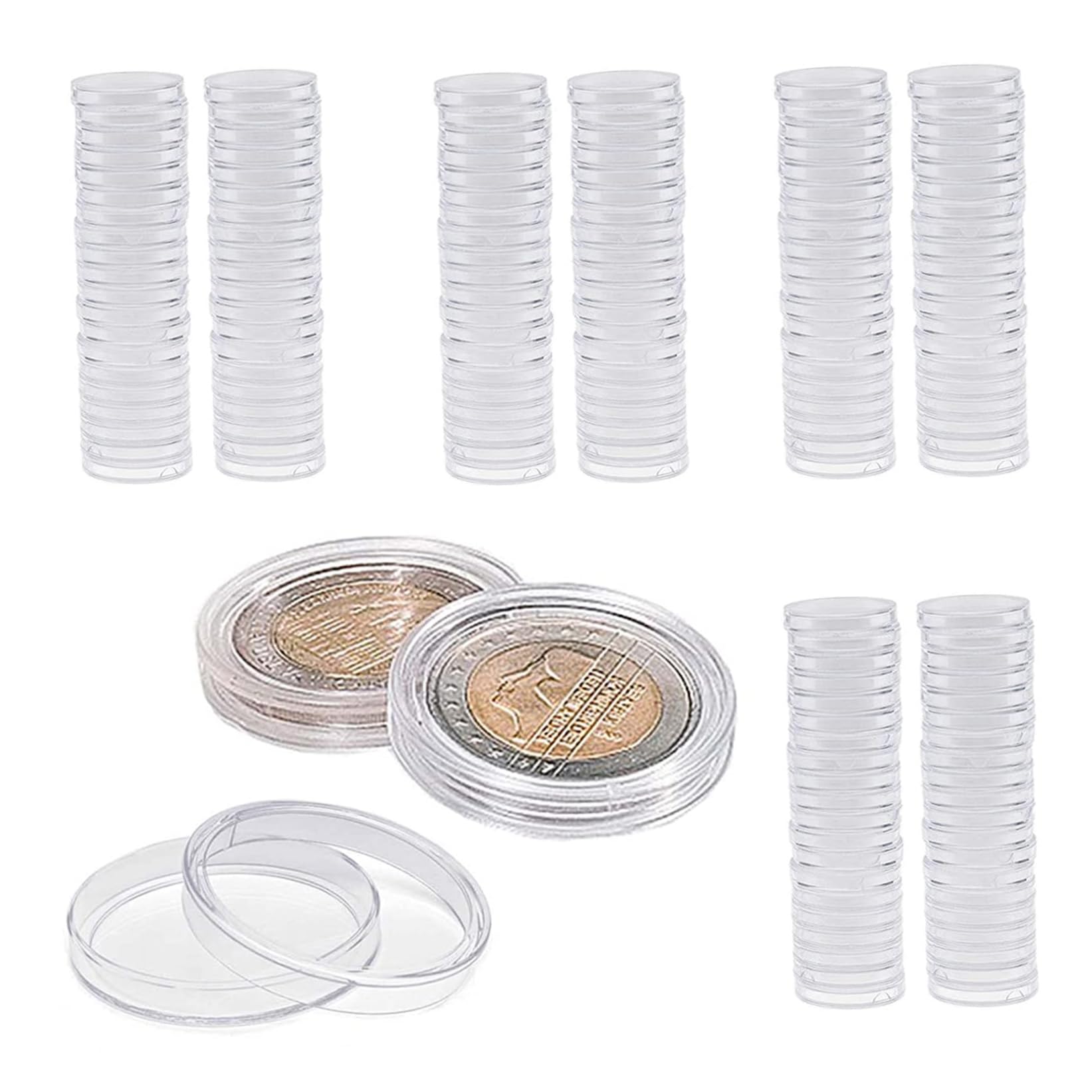 coin storage container Coin Capsules 100PCS 0.79 Inch Clear Round Case Holder Storage Container Collection Box capsules