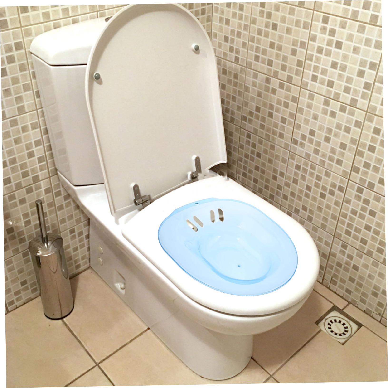 Bidé para Baño de Asiento de Plástico Azul para Posparto | Asiento del Inodoro, Uso Doméstico Residencias, Diseño Cómodo y Ergonómico