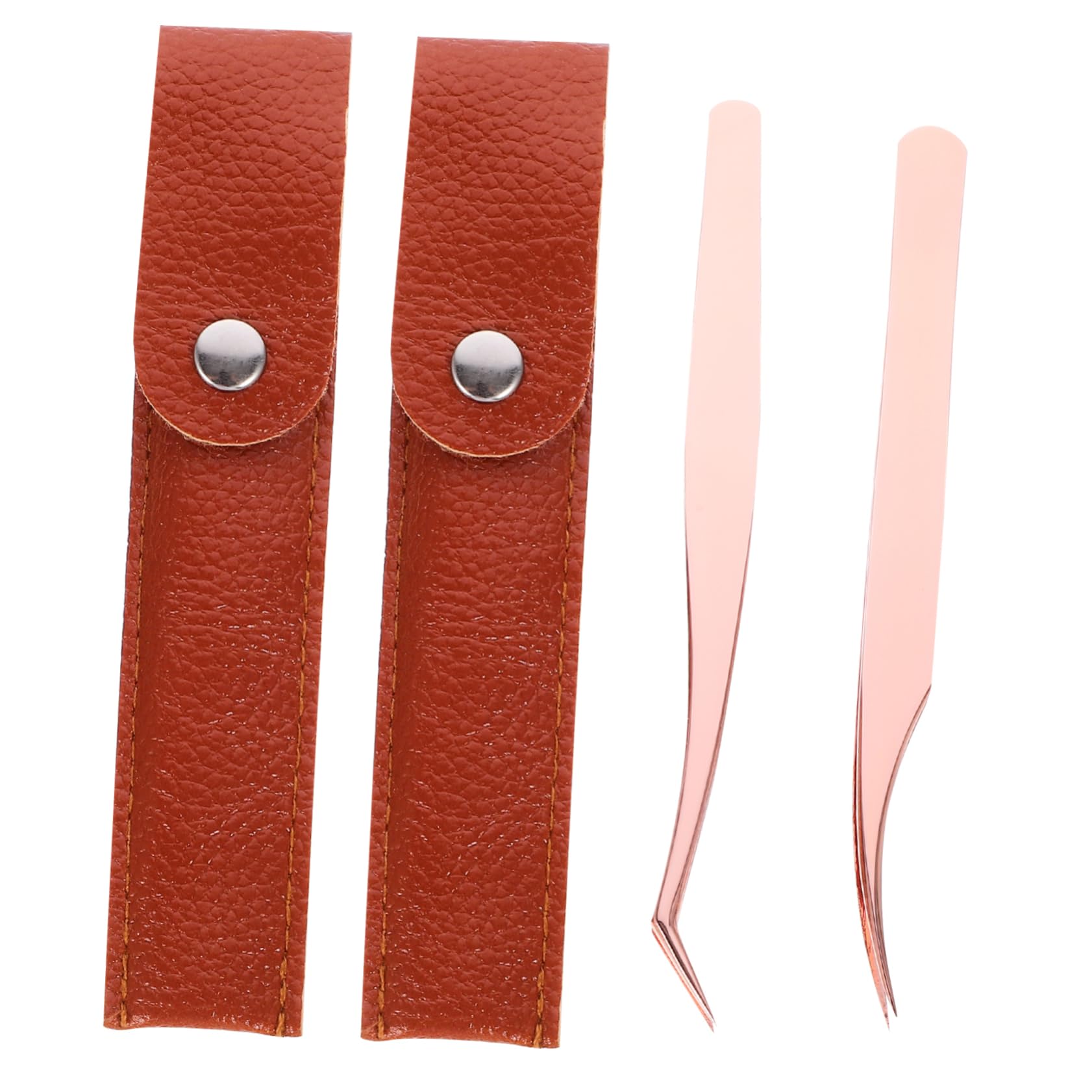 Healeved 12pezzi Pinzette Per Extension Ciglia Acciaio Inossidabile Include Pinzette Forma Di Delfino e Curva Confezione Elegante Rosa Per Makeup e Applicazione Ciglia Falsi