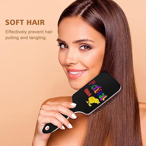 Miniatura 4 de Funny Pickle Sports Ball Chick Art Cepillo de pelo de paleta desenredante para hombres y mujeres, largo, corto, grueso y fino
