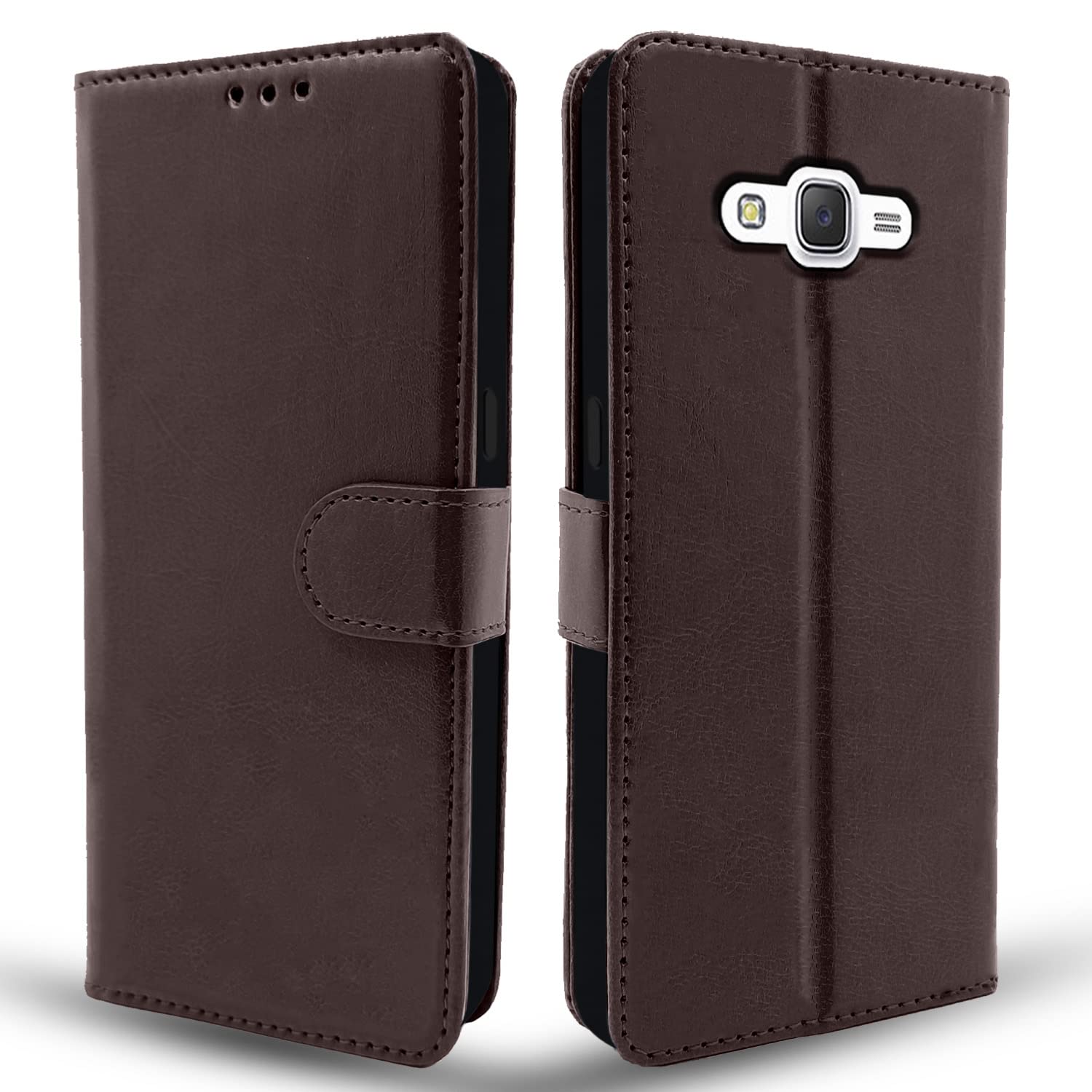 Pikkme Samsung Galaxy J7 2015 / J7 / J7 Nxt Flip Case Leather Finish | Inside TPU with Card Pockets | Wallet Stand and Shock Proof | Magnetic Closing | Complete Protection Flip Cover (Coffee) (B0BCPJ28YB) Amazon Price History, Amazon Price Tracker