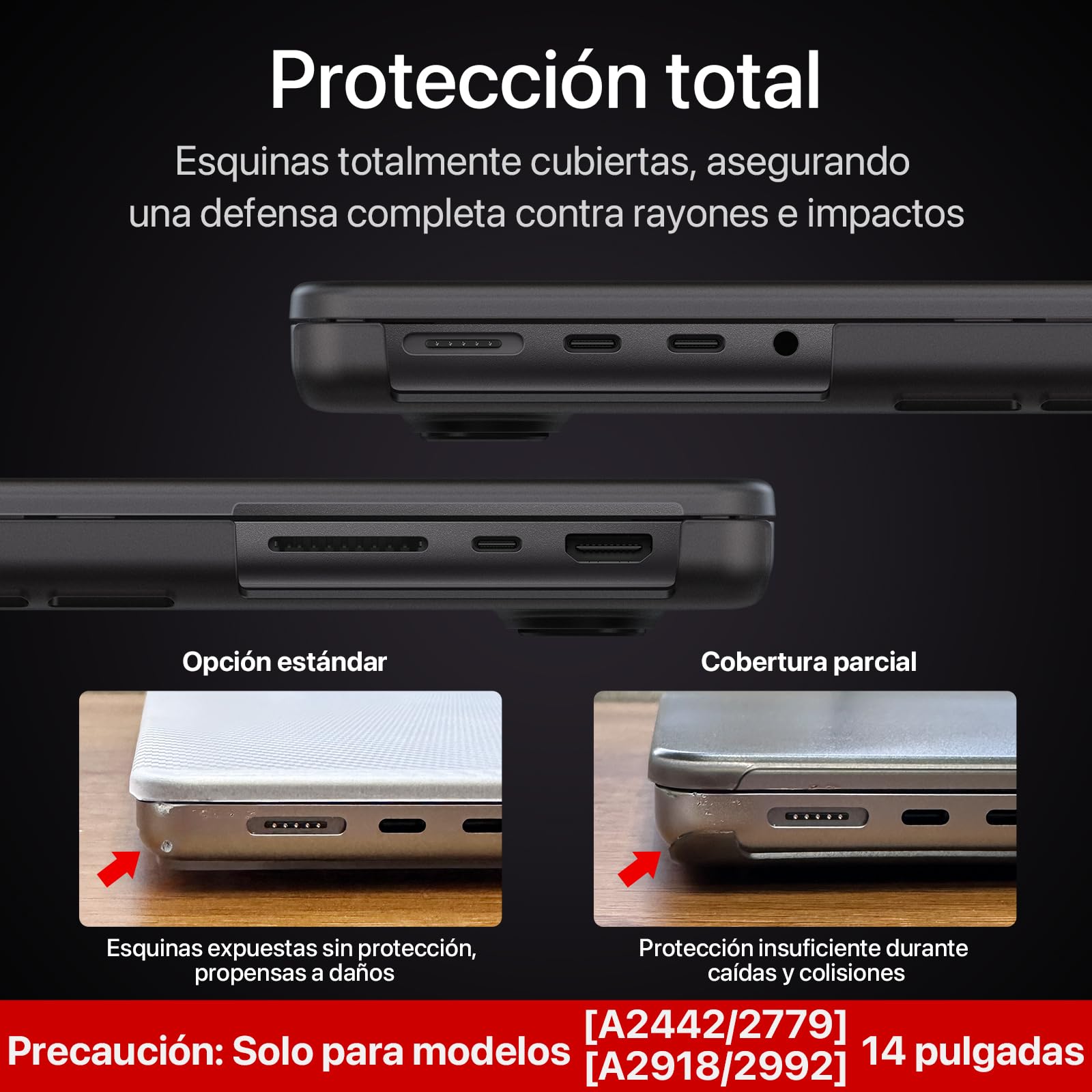 Soonjet Funda rígida Protectora para MacBook Pro de 14 Pulgadas 2025-2021 M5 M4 M3 M2 M1 Pro/MAX [Color Oficial] A3434 A3401 A3112 A2992 A2918 A2779 A2442 Funda rígida Protectora Mate para Laptop