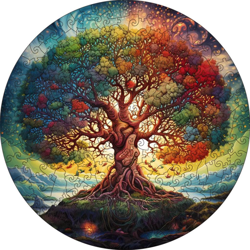 PAYJIK Wooden Puzzle for Adults, Tree of Life 246 Piece,Irregular Animal Shaped Wooden Jigsaw Puzzles, Creative Puzzle Gift for Teenagers and Adults