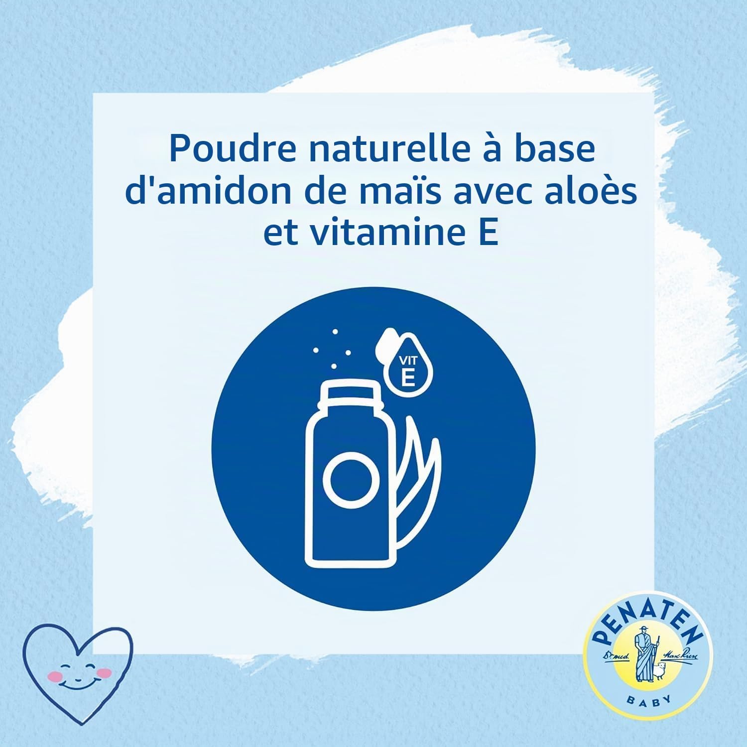 Penaten Poudre naturelle pour bébé avec aloe vera et vitamine E (1 x 100 g) - Protège les peaux sensibles, absorbe l'humidité et garde la peau sèche - 99% d'ingrédients d'origine naturelle