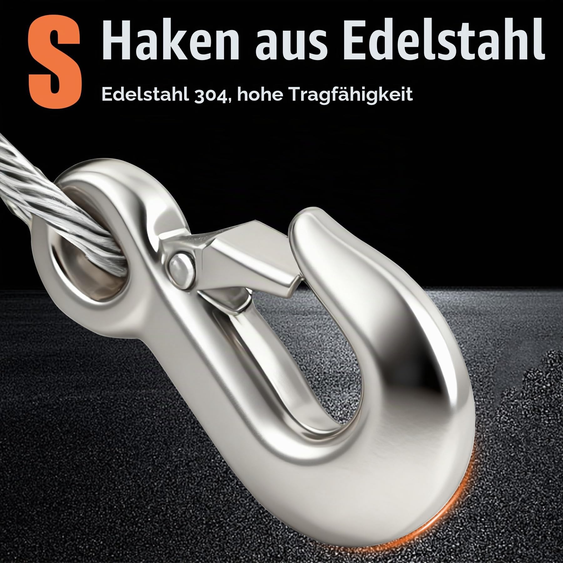 Handseilwinde Edelstahl,1200/2600lbs Klein Seilwinde Hand mit Bremse | Professional Handwinde mit 10 m Stahldrahtseil für Yacht, Anhänger und Forst, Bootswinde