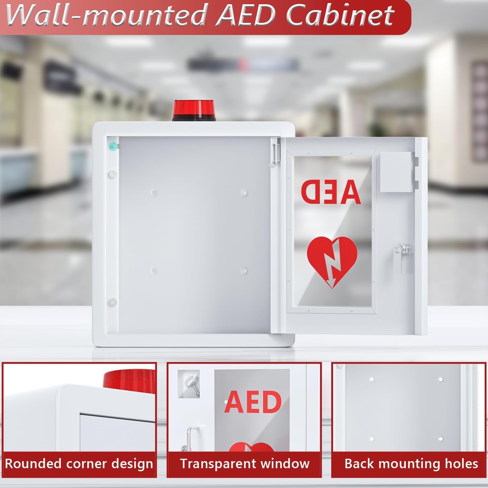 Amazon.co.jp: JYHHGDS AED 除細動器キャビネット 壁掛け式AED収納