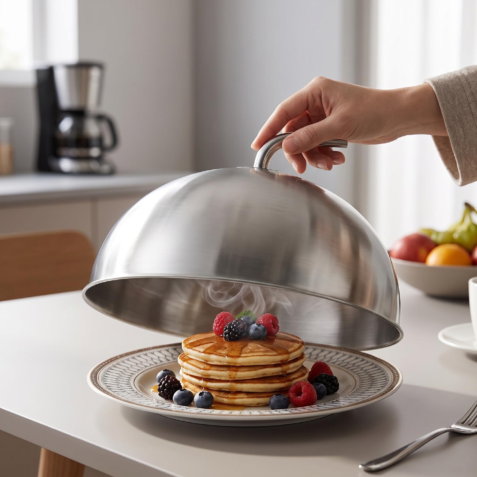 Fdit Okrągła Pokrywa na żywność, Tłoczona Pokrywka z Uchwytem