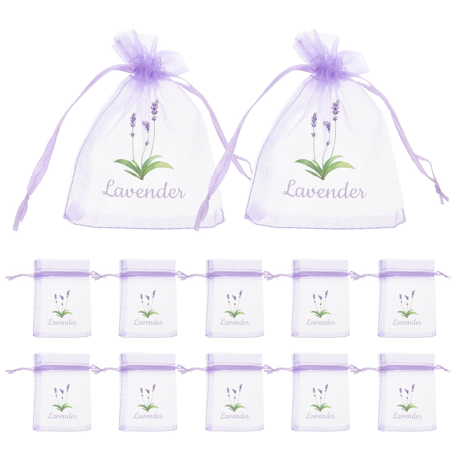 LUOZZY 20pcs Lavender Sachet Bags Drawstring Lavender Pouches Lavender Bag Wardrobe Sachet Bags Empty Lavender Sachets Pouch Party Favors - Light Purple