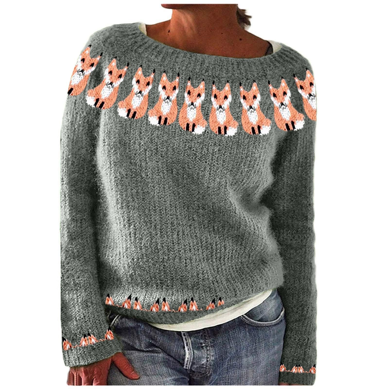 YOLAI Fair Isle Sweater Women Knit Vintage Argyle Striped Embroidered Long Pullover Sweaters 2025 Fall Casual Boho Tops