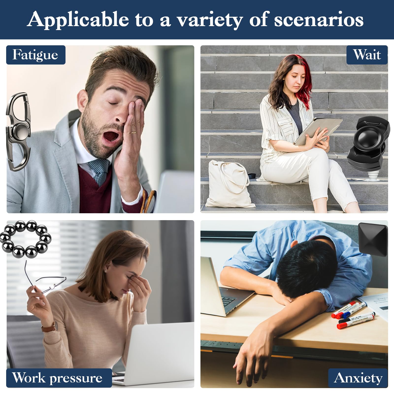 10 pezzi Fidget Toys Adulti e Teen EDC Ufficio Scrivania Giocattolo Stress Relief Articoli Sensoriali per Autismo ADHD Ansia Calza Stuffers per Adolescenti Adulti Uomini Regalo