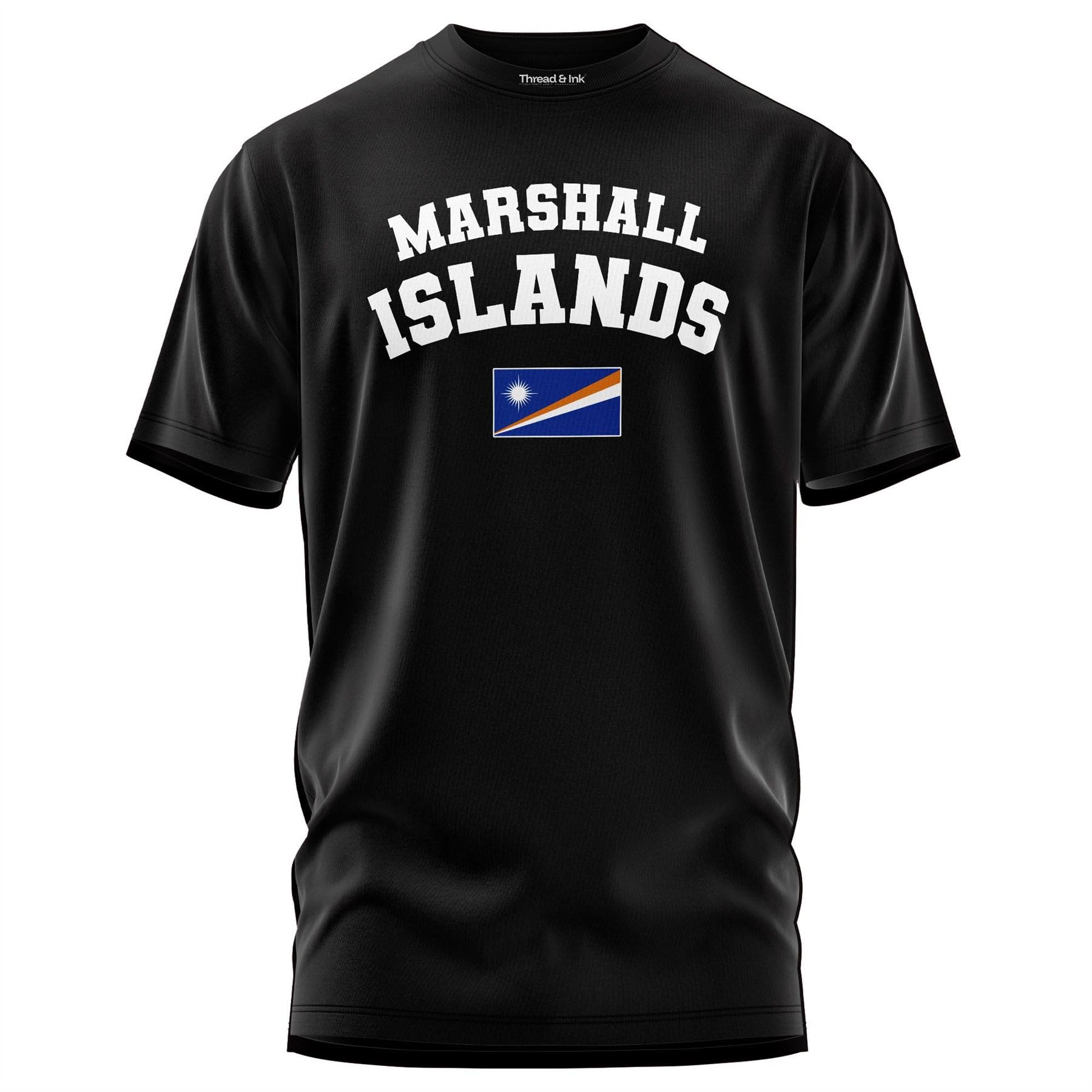 Thread and Ink Marshall Islands Flag Mens T-Shirt, Unisex Marshall Islands Souvenir Shirt, Classic Gameday Crewneck Tee