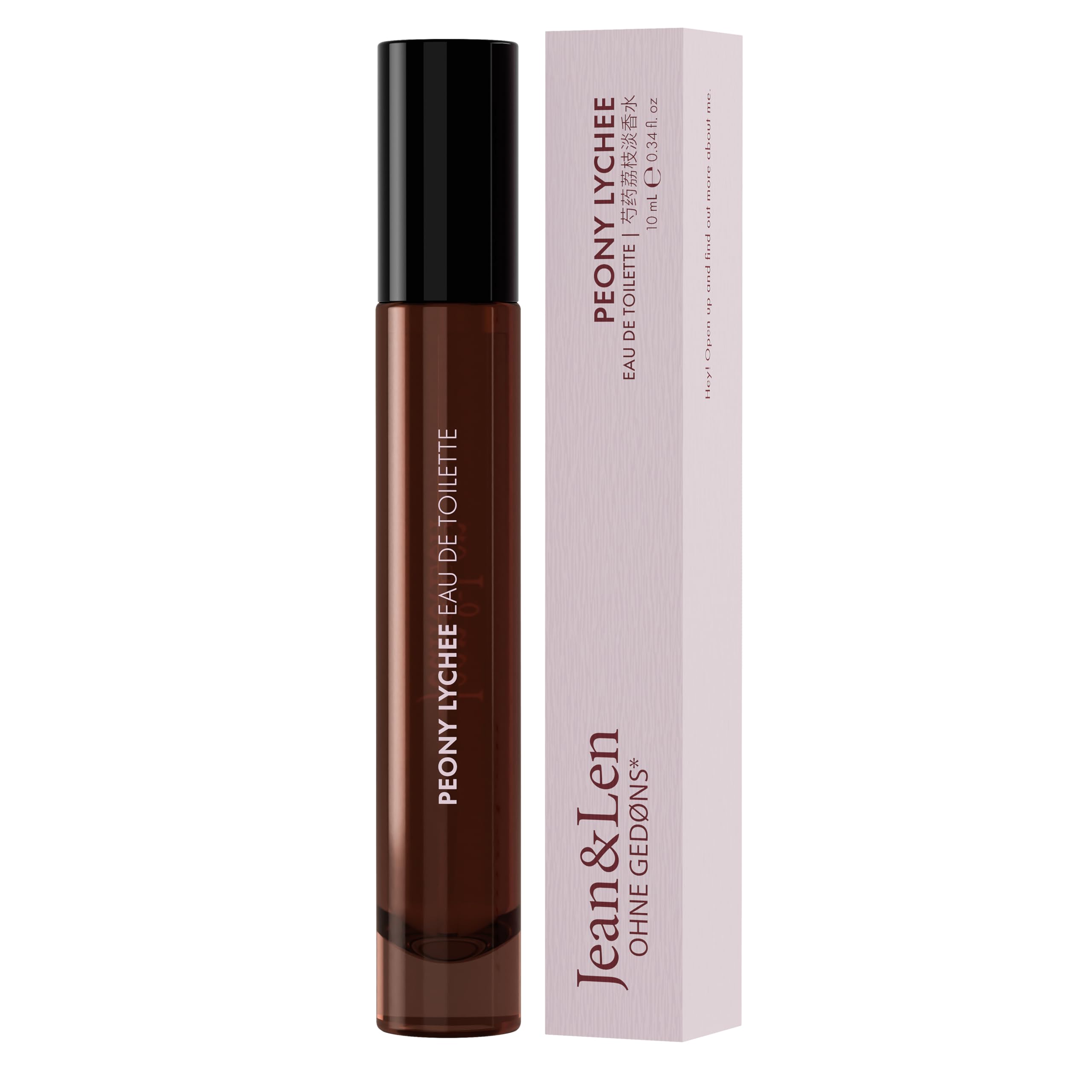 Jean & Len Eau de Toilette Peony & Lychee, Eau de Toilette mit Pfingstrose & Litschi Duft, praktisches mini parfum, ideal für unterwegs, hochwertiger Glas Flacon, 10 ml