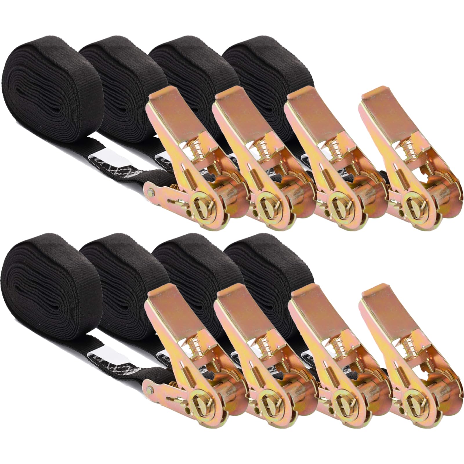 MOOCY Small Ratchet Strap,Heavy Duty Endless Ratchet Tie Down,NO Hook Nylon Black Tie Down,Mini Endless Ratchet for Motorcycles, Kayak