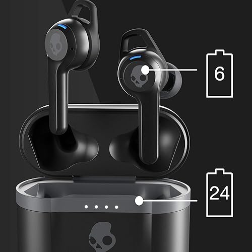 Miniatura 5 de Skullcandy Indy Evo XT - Auriculares inalámbricos intrauditivos, batería de 30 horas, micrófono, funciona con dispositivos iPhone, Android y