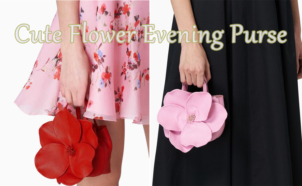 【BIGOTRE】PURSE MINI FLOWER CUXVA Mini Flower Evening Purse Bridal Clutch for Wedding PU