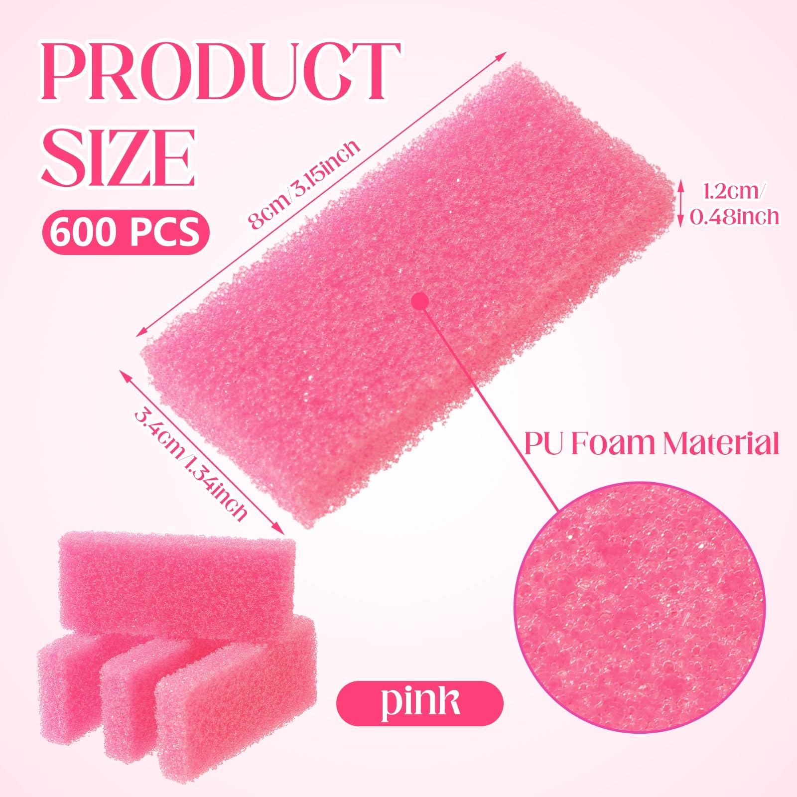 Batiyeer 600 piezas de piedra pómez a granel para depurador de pies, piel muerta, piedra pómez desechable para pedicura de pies, limpiador de ducha de pies, para talón, cutícula, callo, baño y spa