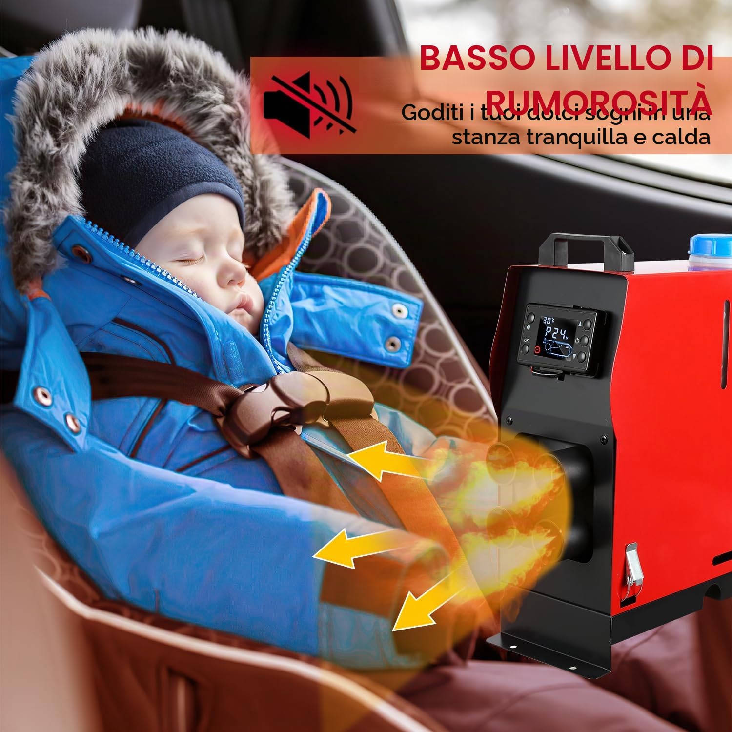Ikodm Riscaldatore Diesel da 12 V, 8 kW, Riscaldamento Diesel da Parcheggio, Riscaldamento ad Aria Diesel con Telecomando, Interruttore LCD, Monitor silenziatore per Camion, Camper, Barche Auto