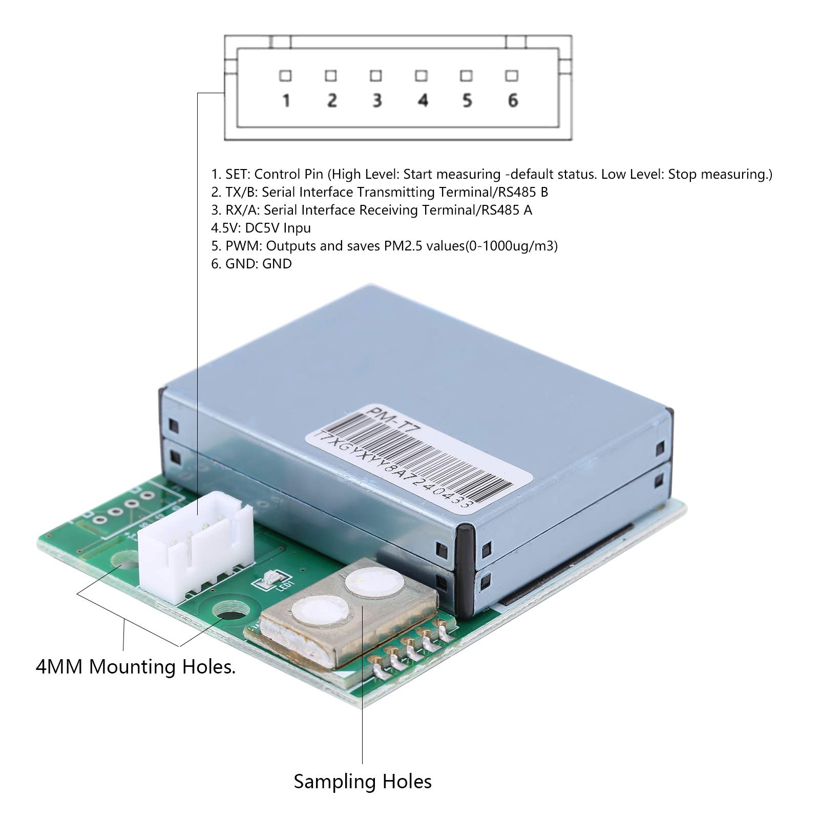 Módulo Sensor de Calidad del Aire con Detección de CO2 Soporte de Calibración de Chip Británico para Sistemas de Aire Cartón Sintético