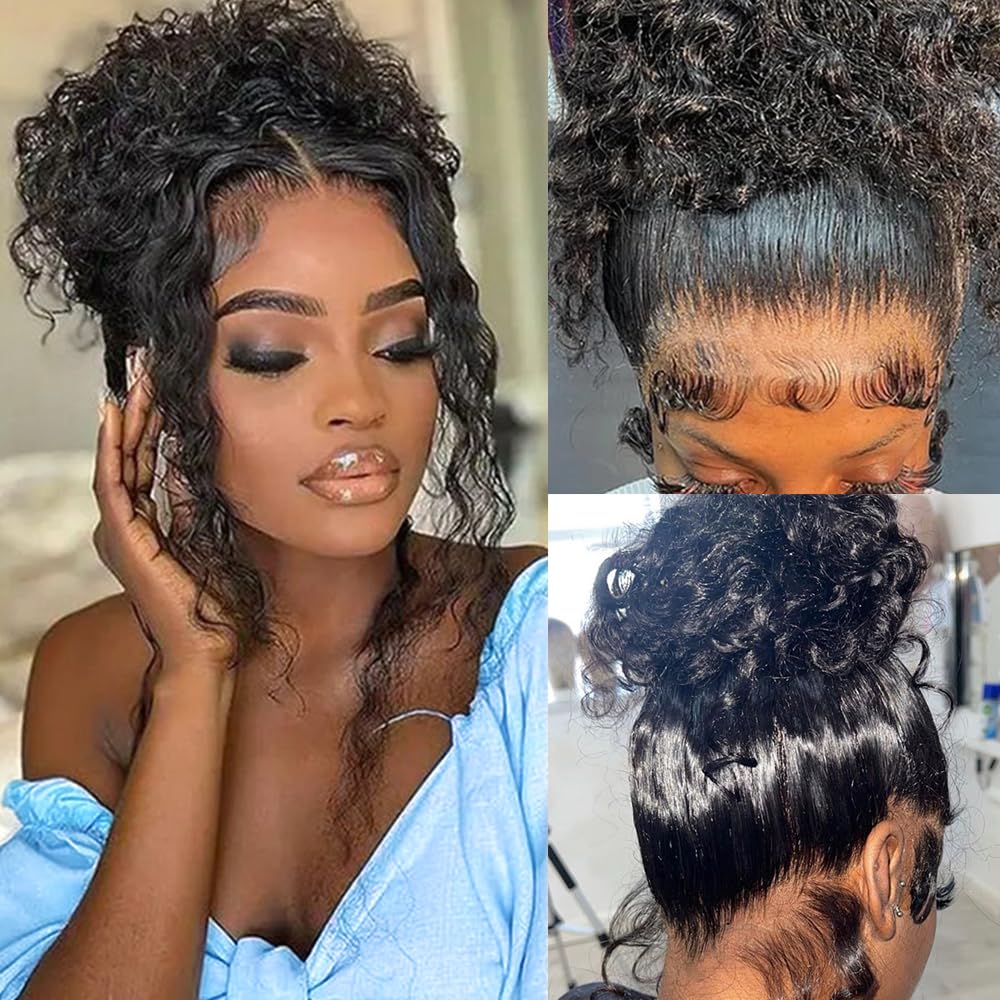 30 Inch 360 Lace Front Human Hair Wigs for Women Deep Wave 200 Density HD Full Lace Frontal Wig Pre Plucked Glueless Dra