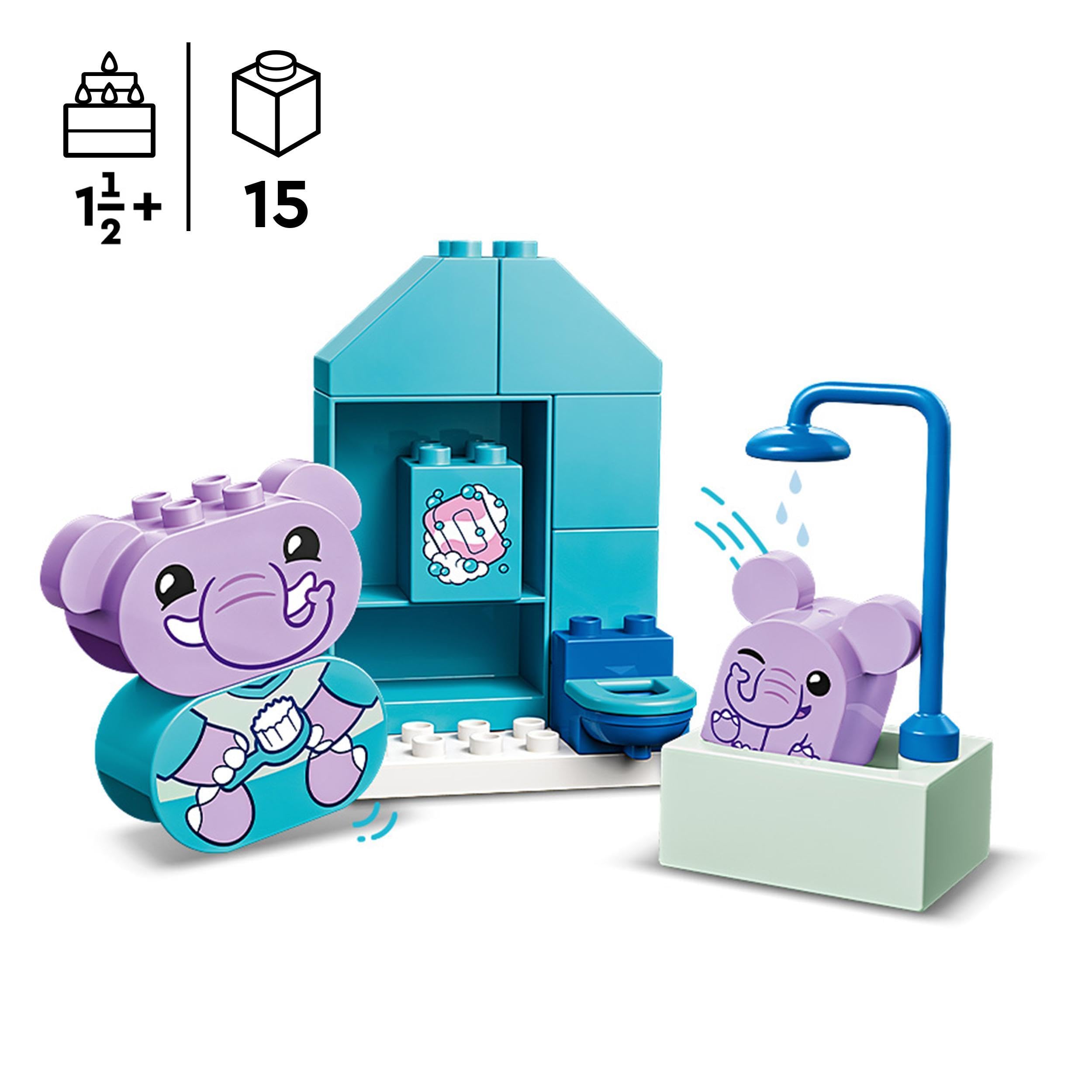 LEGO DUPLO My First Daily Routines: Bath Time Playset, Toddler Learning Toys for Girls & Boys 18 Months Plus - Image 2