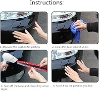 Vista 3 de Paquete de 2, protector universal de goma anticolisión para parachoques de esquina de automóvil, antiarañazos, tiras adhesivas (negro)