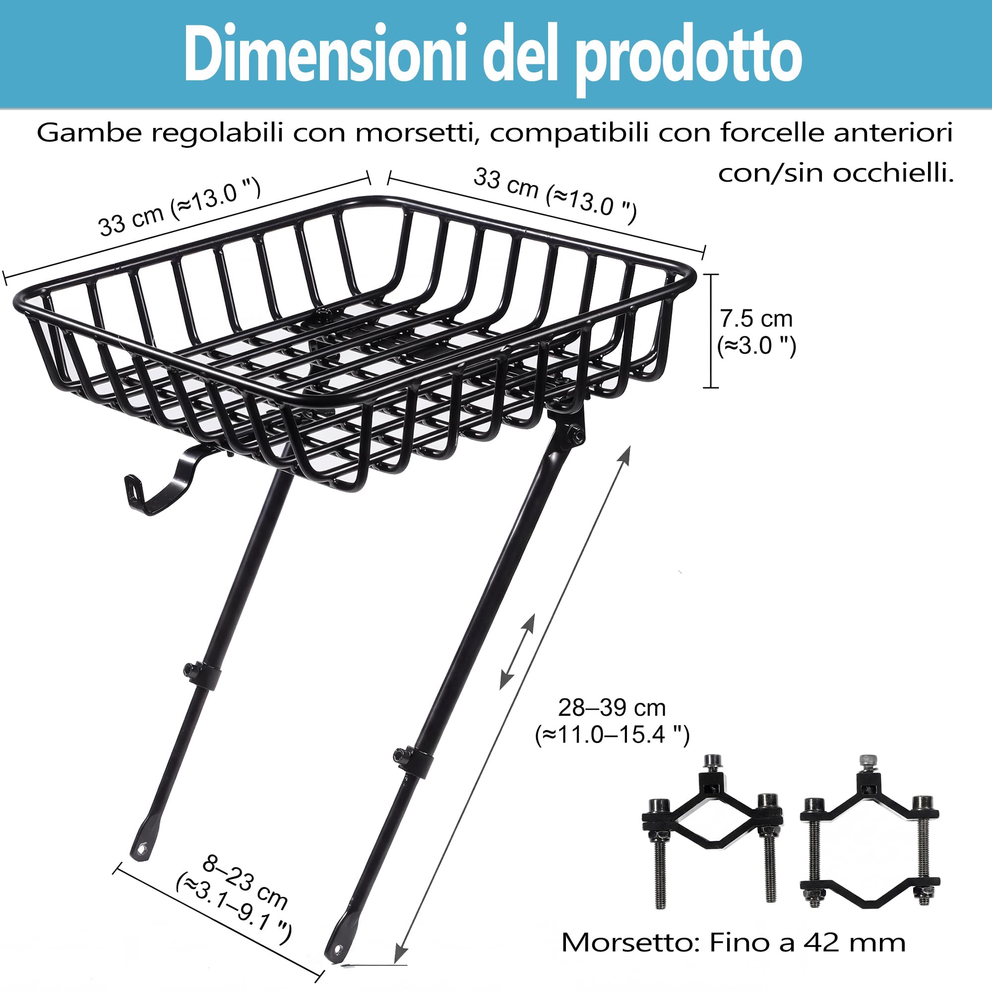 Portapacchi anteriore per bici, BFR0102FT
