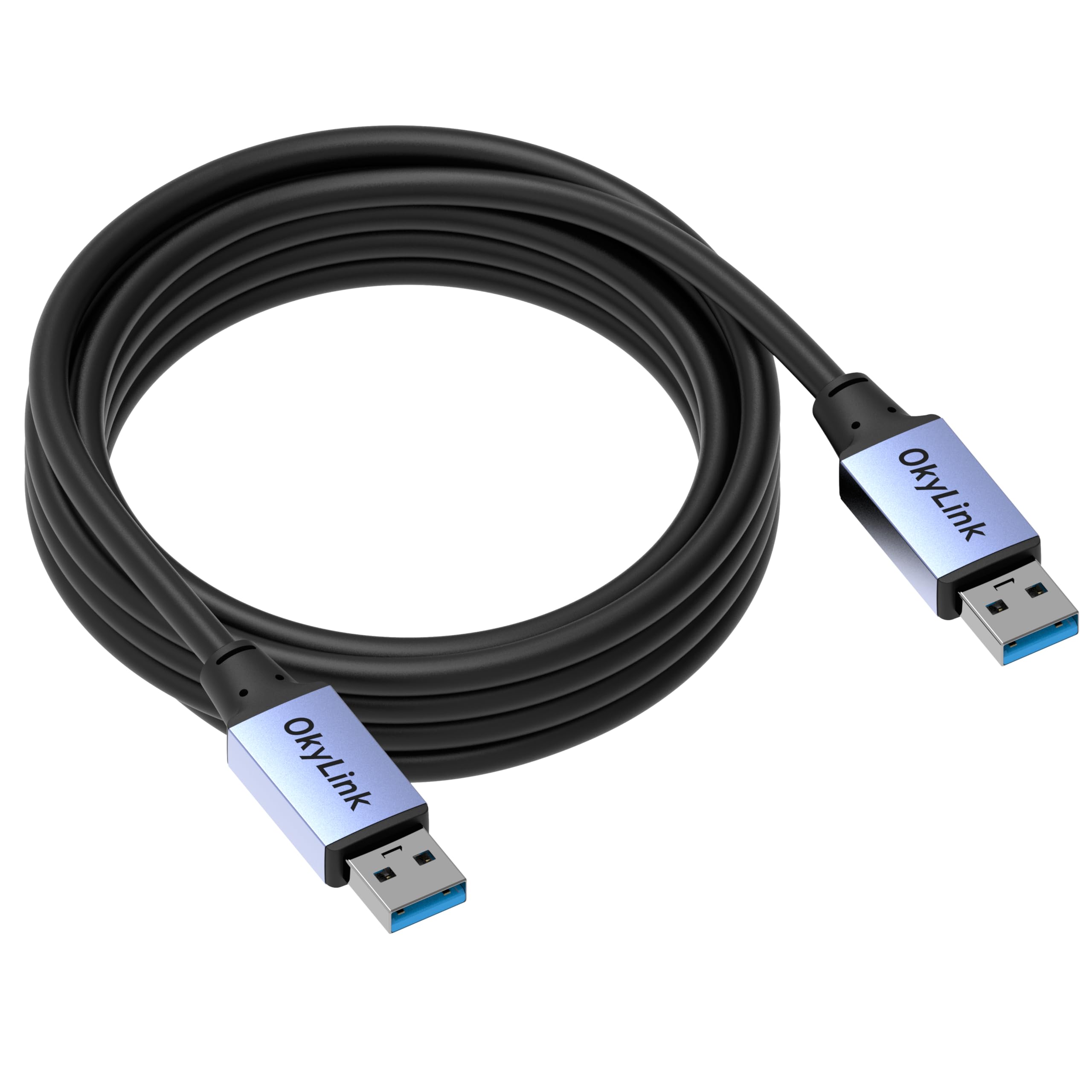 OkyLink 3M USB 3.0/3.2 Gen 1 kabel do transmisji danych, wtyczka A na wtyczkę A 5 Gbps z aluminiową obudową do drukarek etykiet, urządzeń biurowych