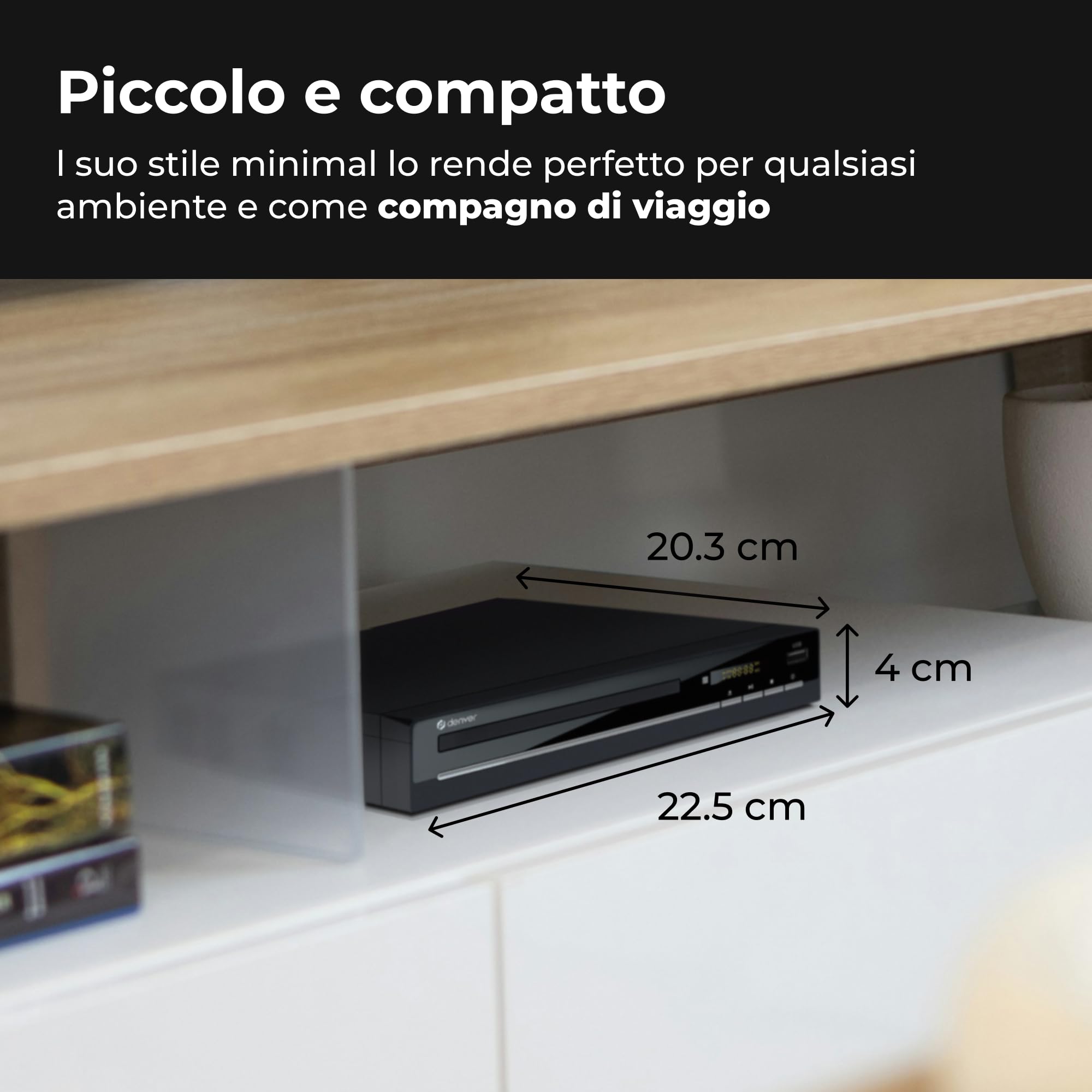 Lettore DVD per TV con HDMI Upscaling 1080p – DVD Player con USB SCART – Lettore CD DVD Compatibile Smart TV Samsung LG Sony – Region Free – Lettore HiFi Compatto
