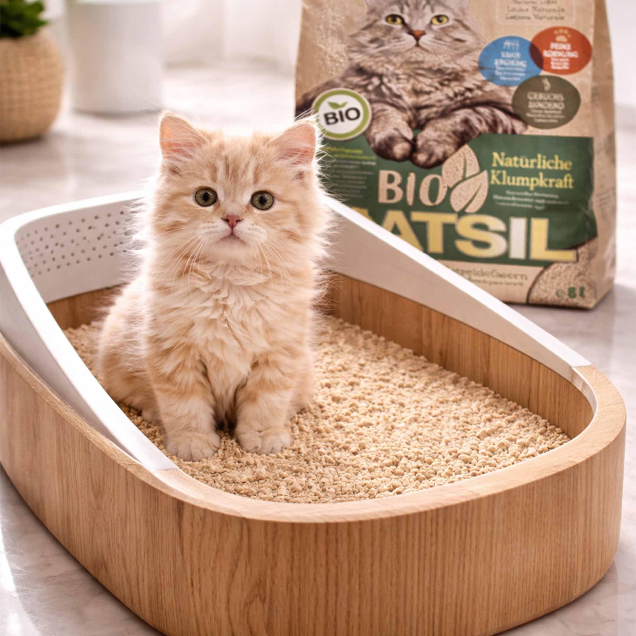 Bio-CATSIL 4x8 l Klumpstreu Katzenstreu klumpend kompostierbar 100% Pflanzenfasern