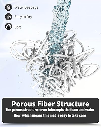 Miniatura 2 de Tapete antideslizante para bañera, 16 x 24 pulgadas, tapetes de ducha para bañera, tapetes de baño de lufa de PVC para áreas húmedas, secado rápido