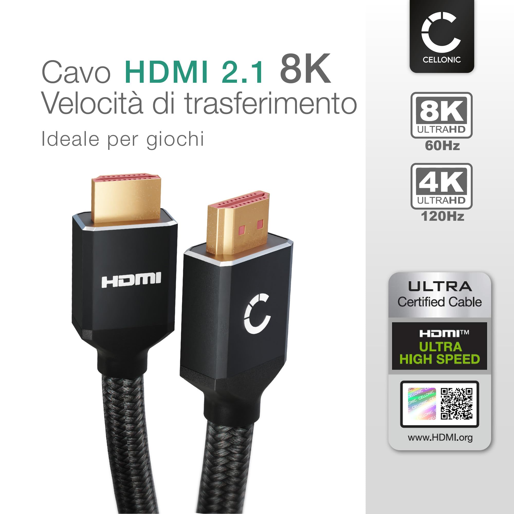 Cavo HDMI™ Ultra High Speed 48Gbps Maschio / Maschio 8K@60Hz - Foto 11
