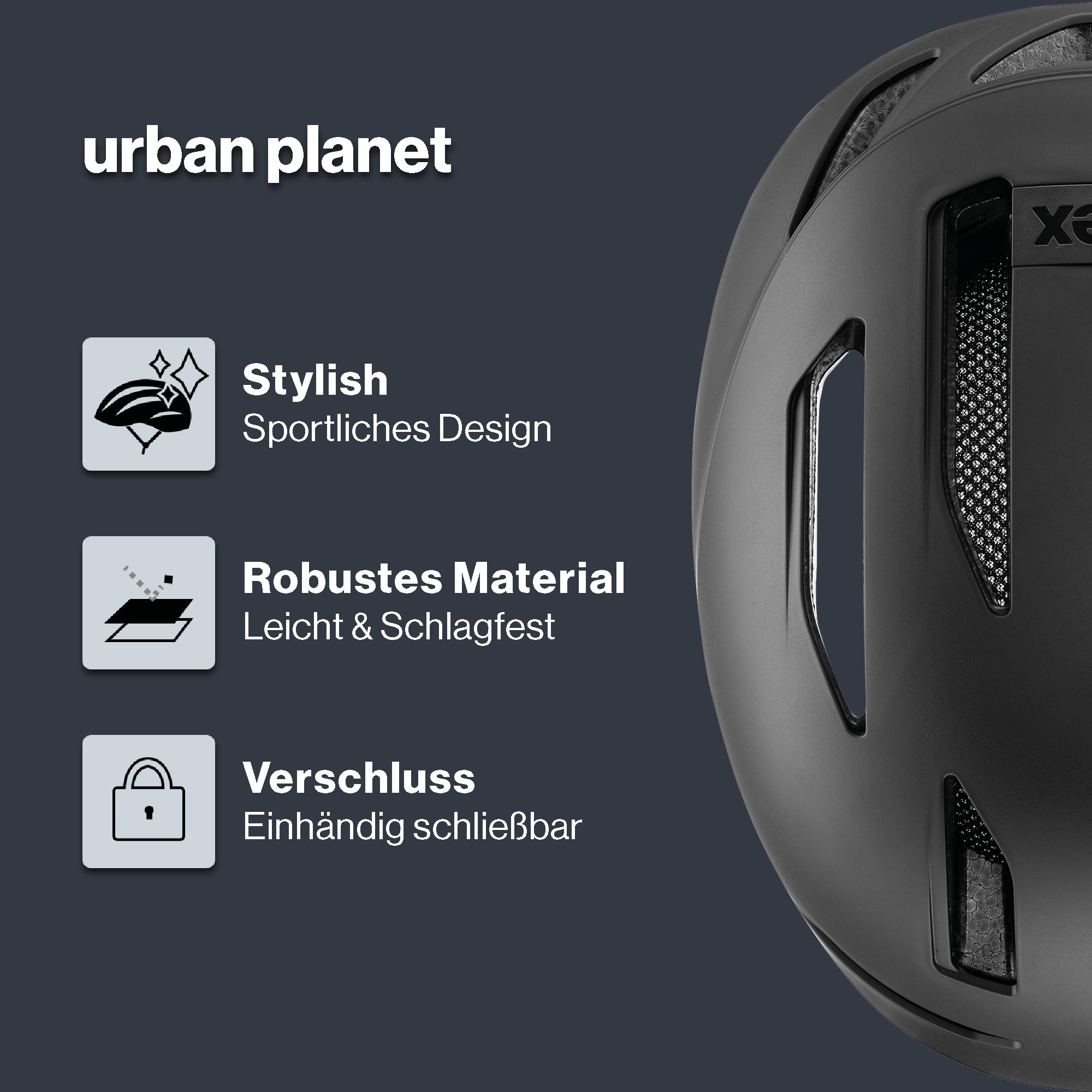 uvex urban Planet - robuster City-Helm für Damen und Herren - aus Recyclingmaterial