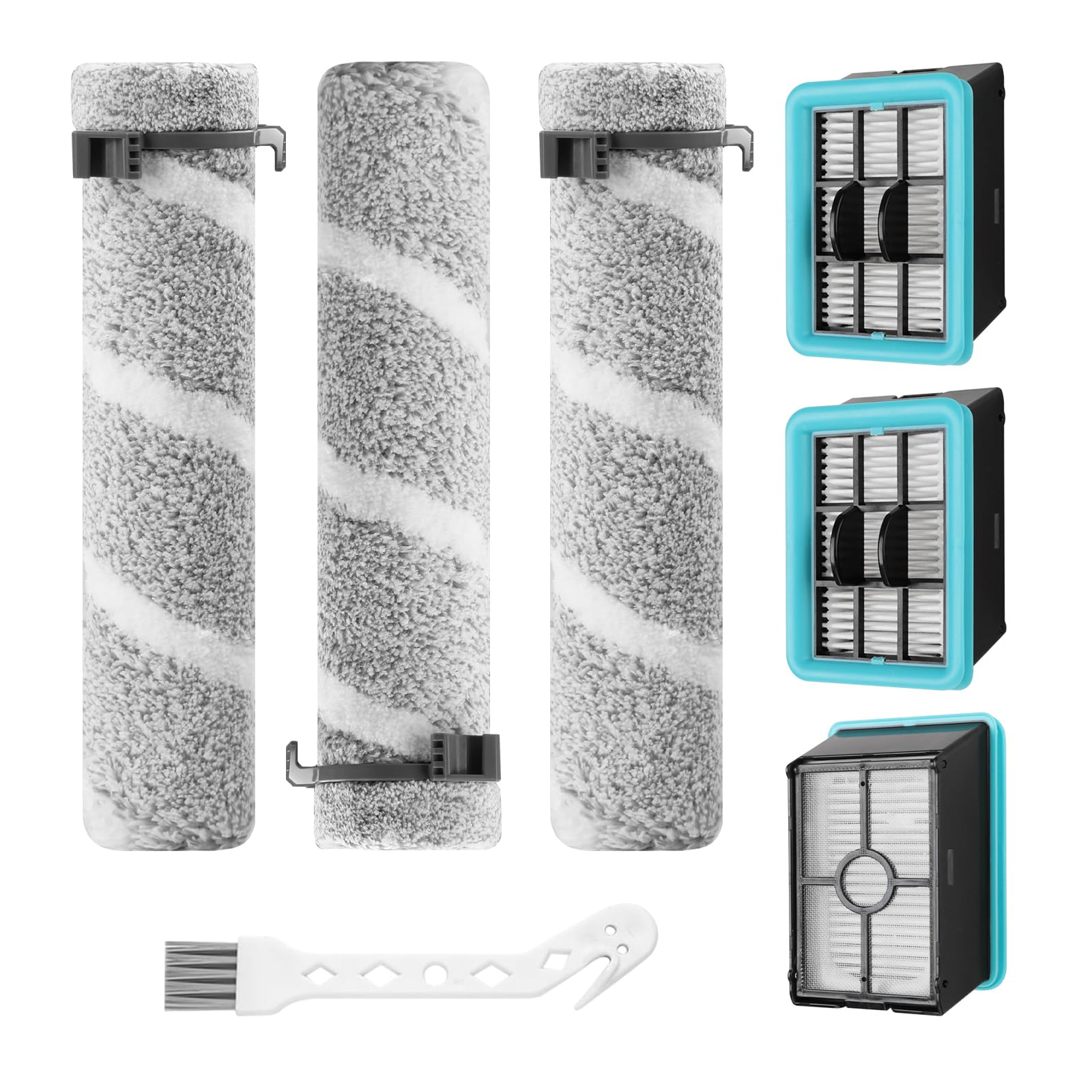 4111A Ersatzbürsten und Filter für Bissell CrossWave Edge, Hartbodenreiniger für mehrere Oberflächen, Nass- und Trockensauger mit Zero-Gap Edge-Technologie, 3er-Pack Bürsten und 3er-Pack Filter