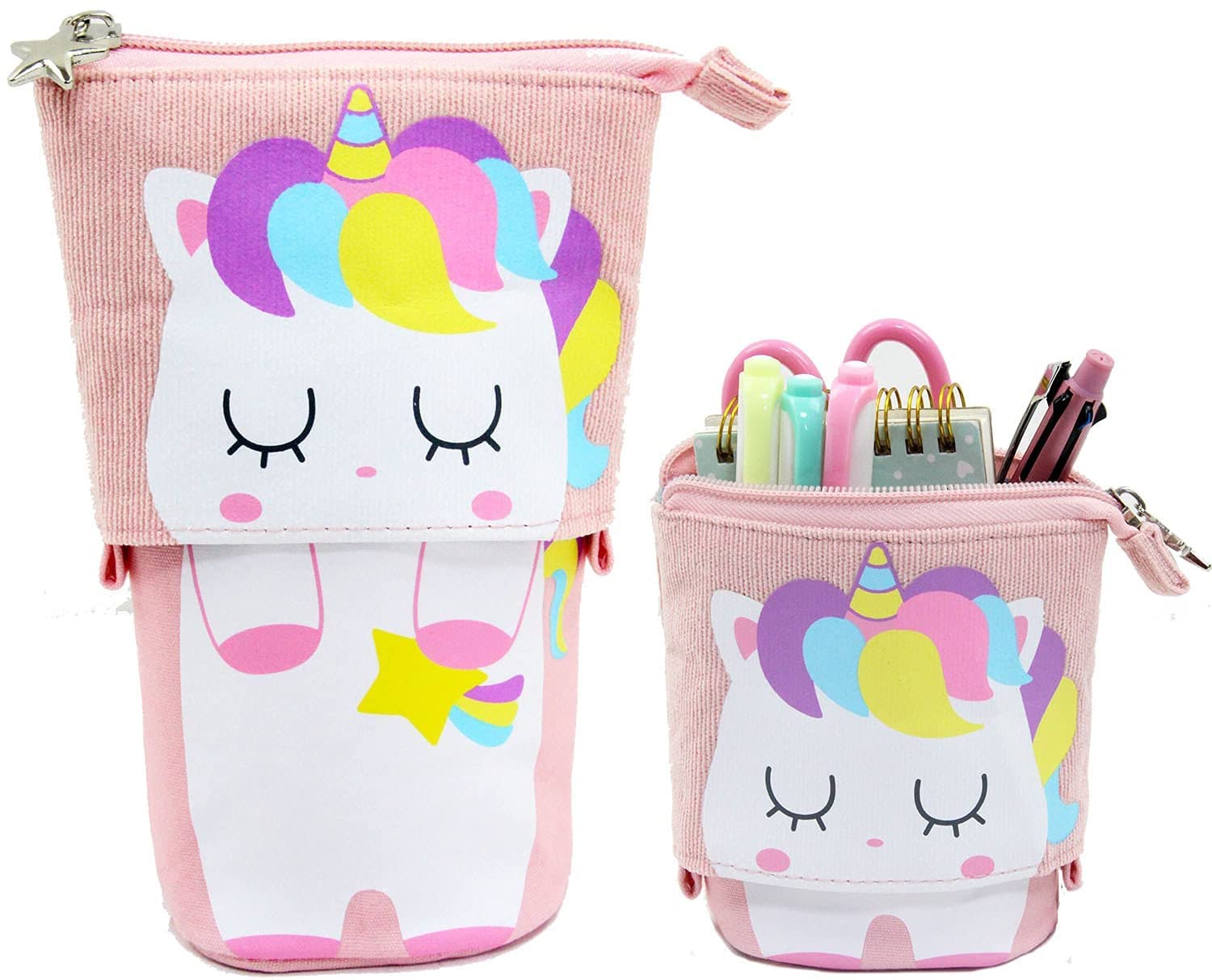 Party Propz Unicorn Standing Pencil Case - Pink Boba Pencil Pouch for Girls | Cute Pencil Pouch for Girl | Cute Stationery for Girls Korean | Korean Boba Pop Up Stationery | Aesthetic Pouch Korean