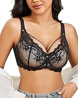 Vista 2 de Sujetador de cobertura completa de encaje ligeramente forrado sujetadores push up sujetadores con aros