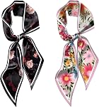 2PCS Hair Head Scarf Silk Feeling Long Satin Neck Satin Scarves for Handbag Cute Decoration Aesthetic Women 59 * 6.7''