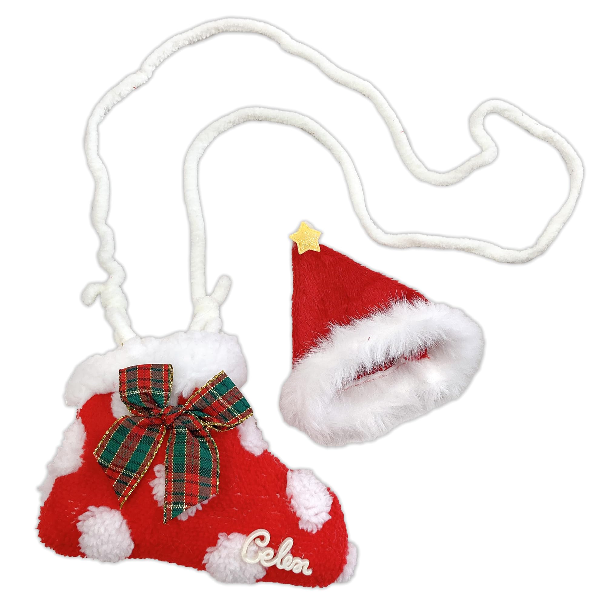 Amazon.co.jp: クリスマス靴下&サンタ帽セット 10cm用 ぬい服 着ぐるみ