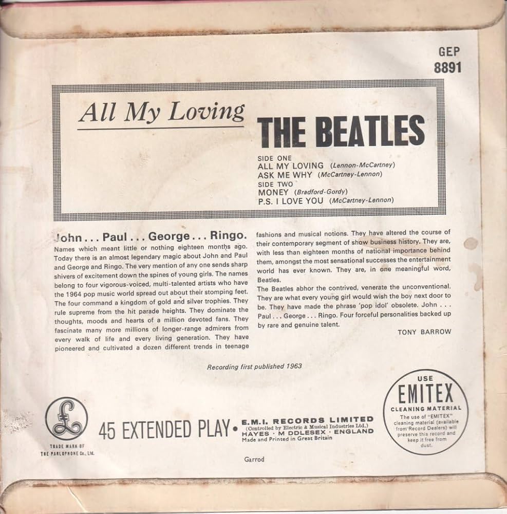 Amazon.co.jp: All My Loving EP (Uk) Mono: ミュージック