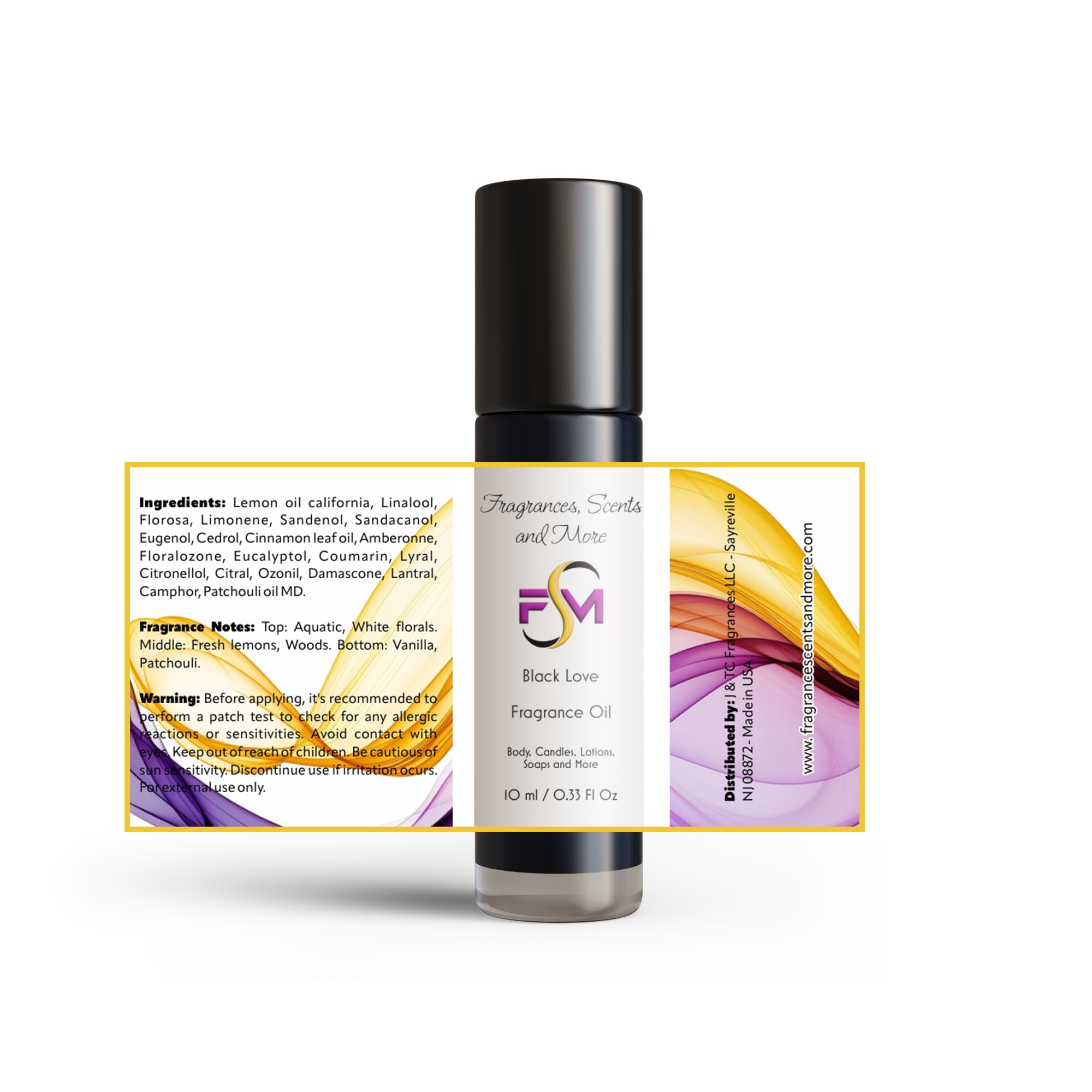 Black Love Fragrance Oil - 0.33 Fl Oz Glass Roll On (10ml)