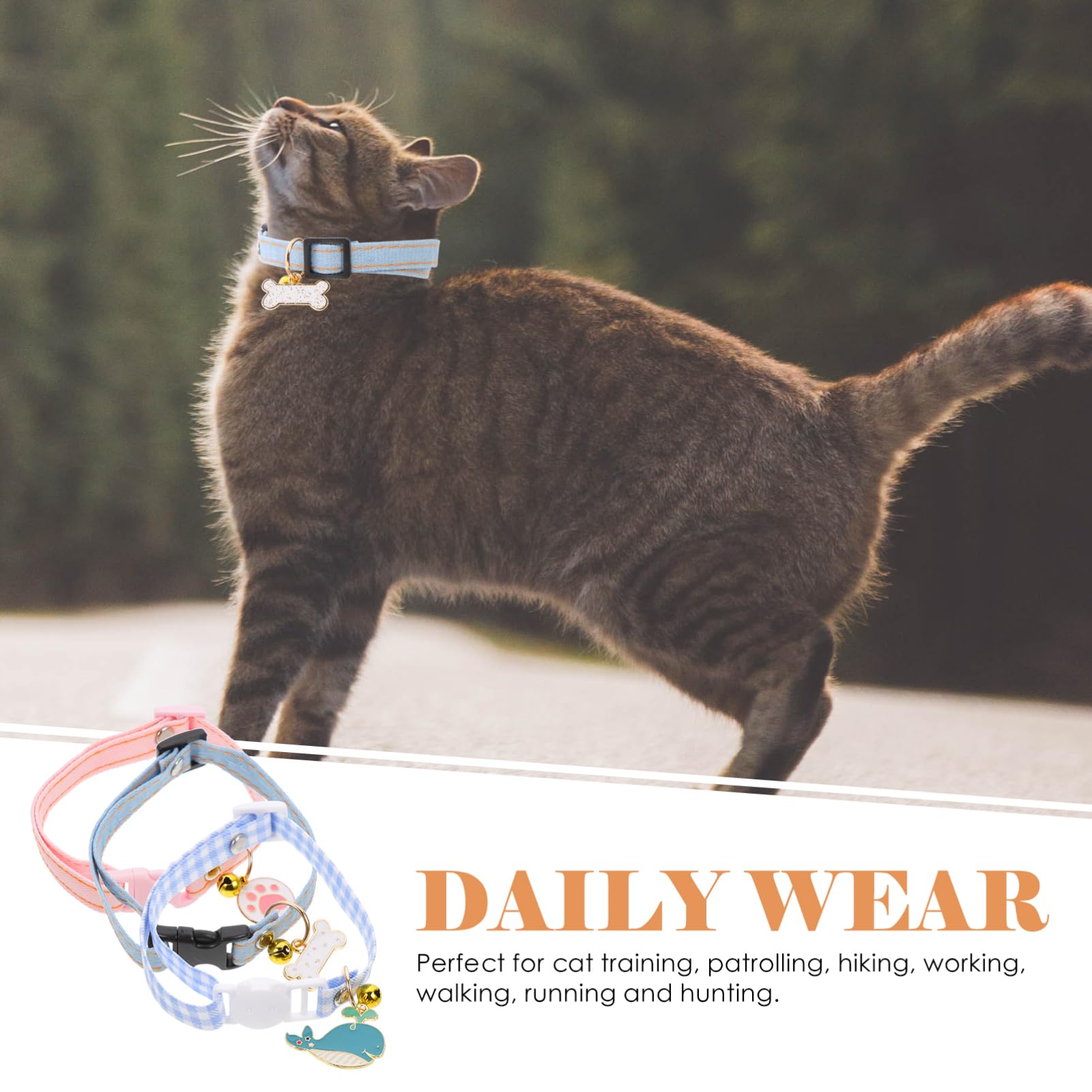 VANZACK 12pezzi Collare Per Gatti Regolabile Con Campanellino e Pendenti Colorati Collari Con Design Adorabile Per Gatti e Gattini Sicuro e Confortevole