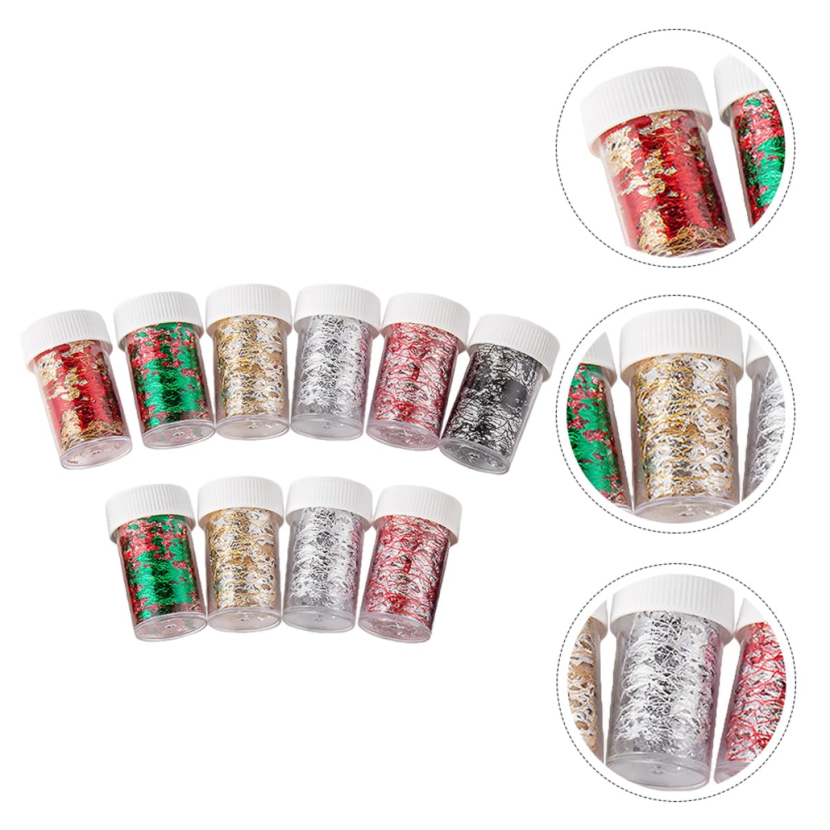 SHERCHPRY 3 Set Adesivi Per Unghie Decorazioni Mesh Per Nail Art Con Design Vari Colori Per Manicure Te Per Donne E Ragazze 10 Pezzi * 3